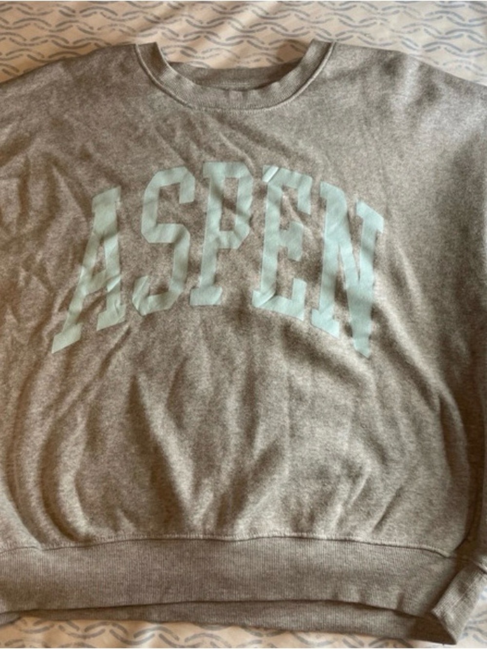 Grayson Threads Gray Crewneck with Light Blue 'ASPEN' Graphic